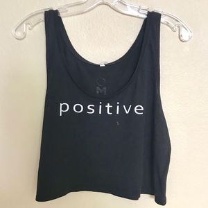 Positive black crop top tank